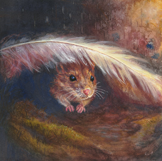 Sheltered Mouse - Greeting Card